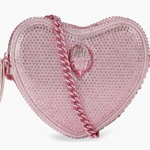 NWT Kurt Geiger Kensington Pink Studded Heart Crossbody Bag